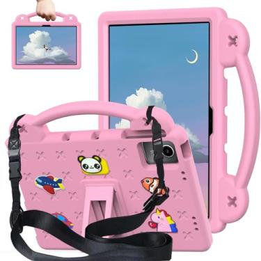 Imagem de Kwamaz Capa infantil Lenovo Tab M11 à prova de choque de EVA com alça de suporte para tablet Lenovo M11 28 cm, rosa