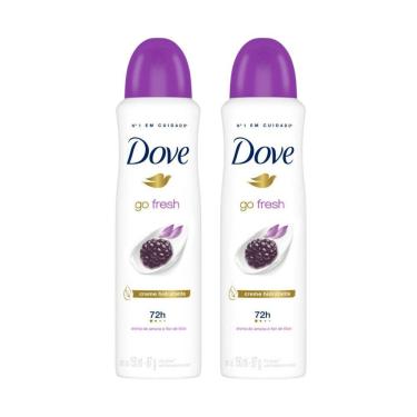 Imagem de Kit 2 Desodorante Antitranspirante Aerosol Dove Go Fresh Amora e Flor de Lótus 150ml