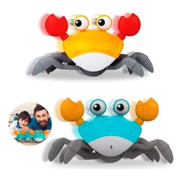 Imagem de Caranguejo Fujão Recarregável Premium – Brinquedo Musical com Luzes, Sensor Inteligente e Movimento Automático para Estimular o Desenvolvimento do Bebê