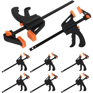 Imagem de Conjunto de grampos para marcenaria de 10 cm, grampos de aderência rápida, grampos de barra de catraca, braçadeira de barra de uma mão, ideal para aplicações de fixação rápida e fácil para projetos de