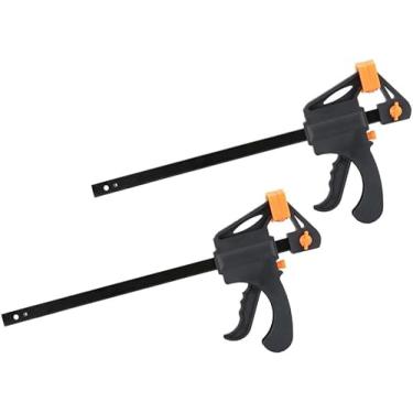 Imagem de Conjunto de grampos para marcenaria 100 mm, grampos de aderência rápida, grampos de barra de catraca, braçadeira de barra de uma mão, ideal para aplicações de fixação rápida e fácil para projetos de