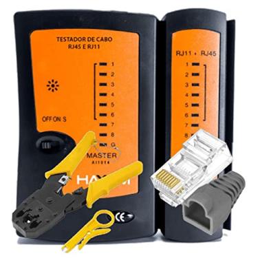 Imagem de Alicate Crimpar+Testador Cabo+50 Conector RJ45 Cat5e+Capas Cor:Cinza