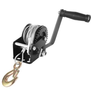 Imagem de LISHINE Guincho de reboque de barco 362.9 kg com cabo de 33 pés, guincho de barco e engrenagem de proporção 3.2:1, guincho de manivela de mão resistente para ATVs, barcos, reboques, caminhões