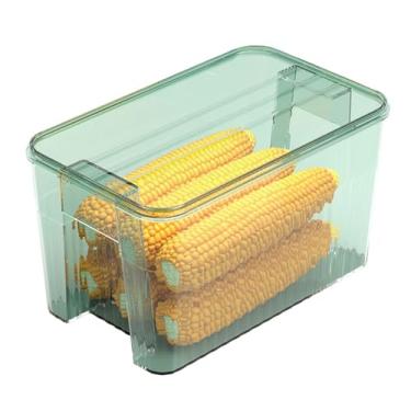 Imagem de Flidge Storage Box Space Saving Gliop Food Food Recipientes de armazenamento de frutas vegetais com tampa para cozinha Material durável para animais de estimação Organizador de (Tamanho grande verde