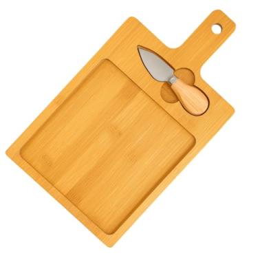 Imagem de Tábua Petisqueira de Bambu Quadrada com Faca