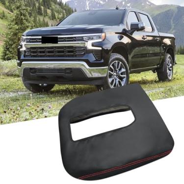 Imagem de LANZMYAN Compatível com Chevy/Chevrolet Protetor de capa de console central de apoio de braço, couro antiarranhões para Chevy Silverado/GMC Sierra 1500 2500 3500 e 2021-2025 Tahoe/Yukon/Suburban