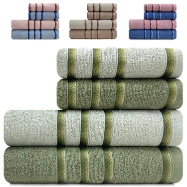 Imagem de Jogo de Toalhas 4 Peças Banho e Rosto 100% Algodão Appel Classic