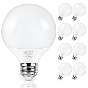Imagem de Lâmpada LED Globe MaxVolador G25 5W 3000K E26, pacote com 8
