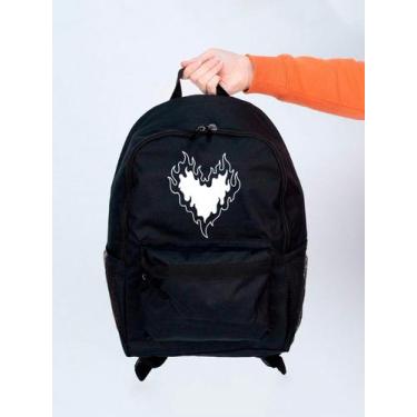 Imagem de Mochila Feminina Nylon Heart 1 Estampada Personalizada Resistente Gran