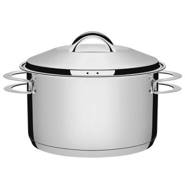 Imagem de Caçarola Tramontina Solar Funda 28 cm 8,4 L em Aço Inox Fundo Triplo com Tampa e Alças 62504280