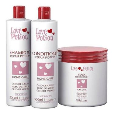 Imagem de Kit home care repair - shampoo + máscara + condicionador  500ml love p