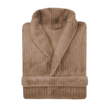 Imagem de Roupão Microfibra Stripe Canelado Tamanho Médio e Plus Size - Andreza 