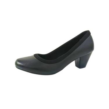 Imagem de HC SHOES Mocassins ortopédicos femininos confortáveis de salto baixo sem cadarço com suporte ortopédico avançado para conforto o dia todo, Preto, 9 Wide