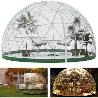 Imagem de Cúpula De Jardim Ao Ar Livre, Barraca De Bolha De 12 * 7,2 Pés Barraca De Cúpula De Pvc Tenda De Bolha De Jardim De Estufa à Prova De Intempéries Para Quintal, Camping, Evento De Festa