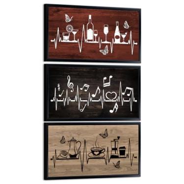 Imagem de sechars Arte de parede marrom e vermelha para cozinha, vinho, café, estampas, vintage, sala de jantar, bar, decoração