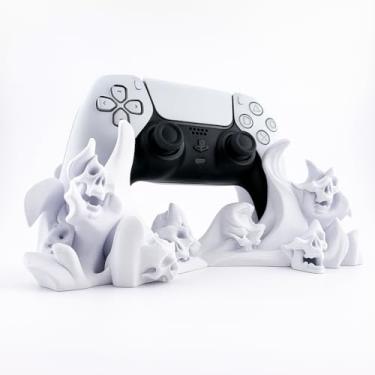 Imagem de Suporte Base de Controle para PS5, KingShield Design Caveira Infernal, Branco