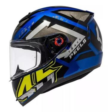 Imagem de Capacete Moto Peels Icon 23 Track Azul Metálico Prata Tamanho 60