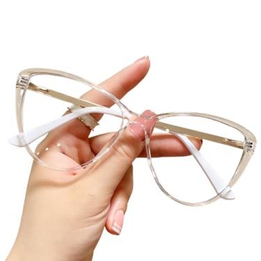 Imagem de Óculos Armação Feminino Transparente Sem Grau Resistente e Elegante