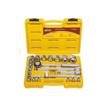 Imagem de Jogo De Soquetes Sextavados Tramontina Em Aço Cromo Vanádio Cromado 22 Peças