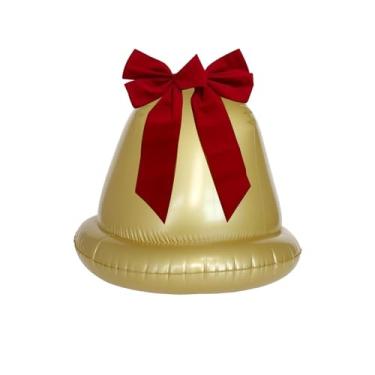 Imagem de UGPLM Sino de Natal inflável, decoração de Natal, bola inflável decorativa, enfeite para festa, suprimentos para pátio, entrada, jardim, pátio, Ouro único