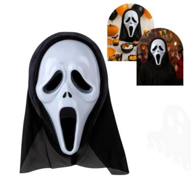 Imagem de Máscara Pânico Fantasma de Terror para Halloween, Festa à Fantasia, Cosplay e Decoração – Máscara Assustadora Clássica Inspirada no Cinema do Medo