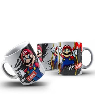 Imagem de Caneca Gamer Mario Cerâmica 325ml Chá Café Decoração Geek - ocamelo