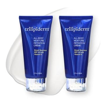 Imagem de Trilipiderm Creme Hidratante Corporal De Amplo Espectro Fps 30 Com Vitamina D, Pacote 2 Bisnagas 85 G, Tamanho Viagem, Hidratação Diária À Base Plantas, Protetor Solar Para Corpo E Rosto