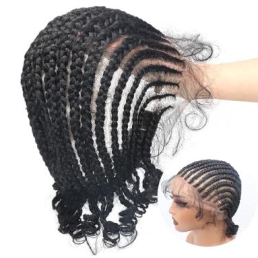 Imagem de lumeng Peruca HD Full Lace DIY Cornrow Box Trançada Perucas para Mulheres Negras Curtas On-Trend Peruca Trança Amarrada à Mão com Cabelo de Bebê Sintético Premium Afro-Americano 22 cm Mistura Sem