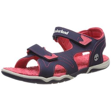 Imagem de Timberland Sandália infantil unissex Adventure Seeker 2-Strap-T-K, Azul-marinho com rosa, 11 Toddler