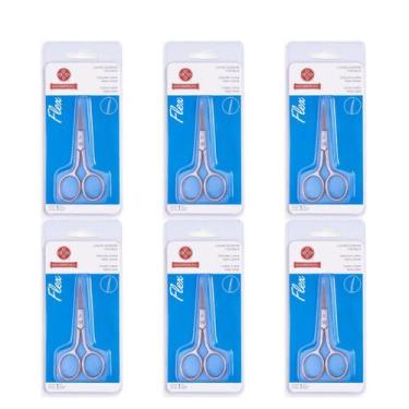 Imagem de Kit 6 Tesouras de Unha Mundial Aço Inox Flex Curva