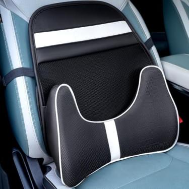 Imagem de FLORICH Almofada ergonômica de suporte lombar de malha respirável de camada dupla com suporte lombar de malha 3D e alça ajustável para CaSeat e cadeira de escritório