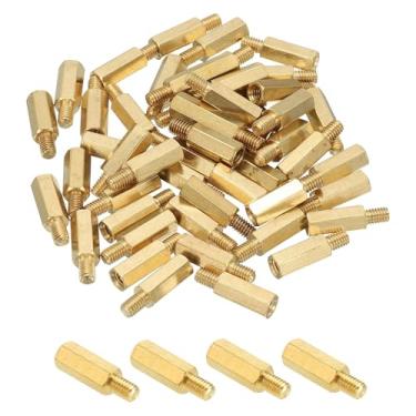 Imagem de PATIKIL M4 Suporte hexagonal de latão, 50 peças PCB parafusos espaçadores para placa-mãe drone quadricóptero computador construir projetos eletrônicos placa de circuito, ouro (M4 x 14 mm + 6 mm)