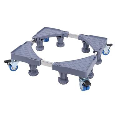 Imagem de Asixxsix Base móvel com 4 rodas de travamento e 8 pés fortes, 41-64 cm, base de suporte móvel resistente para geladeira, secadora de roupas,pedestal de suporte para máquina de lavar