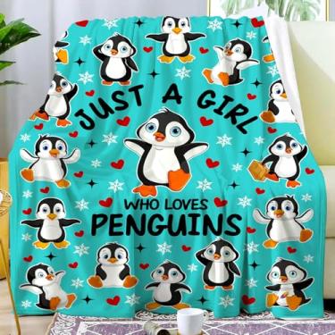 Imagem de MezoCOCO Presentes de pinguim para mulheres, cobertor de pinguins fofos, roupa de cama de pelúcia, cobertor de pinguim para crianças, meninas, meninos, adolescentes, adultos, decorações de festa de