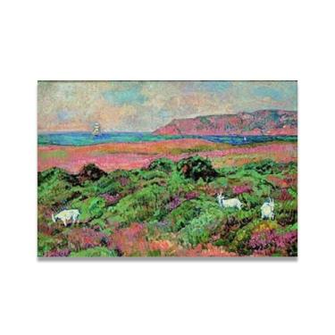 Imagem de Green VegetationThéo van Rysselberghe: Impressão em tela neoimpressionista belga chave 40 x 60 cm sem moldura