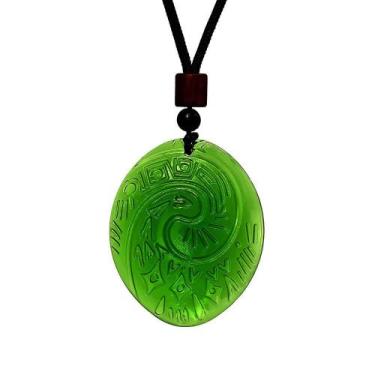 Imagem de Colar: Pingente de Coração da Deusa de Pedra Verde EXCELLANYARD