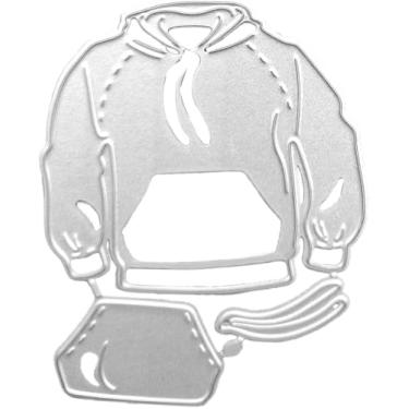 Imagem de Moletom com capuz infantil cortado para fazer cartões, moldes de corte de metal, parabéns, cortes, aniversário, estampagem, estêncil, modelo para decoração de scrap-booking, cartão de bênção de