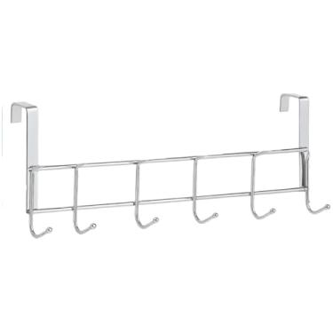 Imagem de Suporte Pendurar Roupa 6/12 Ganchos Toalha Atras Porta Cabide Cabideiro Organização Banheiro Quarto(2,6 GANCHOS)