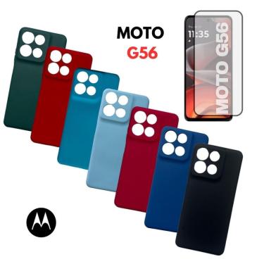 Imagem de Capa Capinha + Pelicula Vidro 3D Compativel Para Moto G56