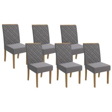 Imagem de Kit 6 Cadeiras De Cozinha 2cad149fr 6 Un Freijó Suede Titanio A050