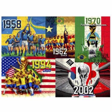 Imagem de Quebra-cabeça Futebol Brasil Campeão do Mundo das Copas de 35 peças md