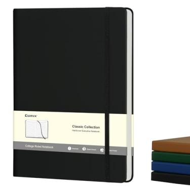 Imagem de Comix B5 Lined Journal Notebooks, 240 Pages, 6.9 x 9.8 Inches, Black, Hardcover Journaling Notebooks for Men & Women- Fits for Office, Business, School, Notes Taking & Writing