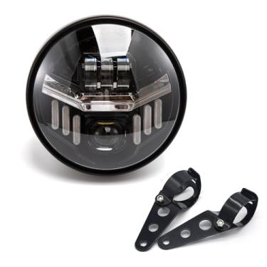 Imagem de BENEALL Conjunto de farol de motocicleta 16,5 cm farol de LED frontal redondo para Electra Glide Road King CVO/SE, para Softail Street Bob FXBB 114 FXBBS Low Rider ST 117 FXLRST 2009+ 2025 (preto)