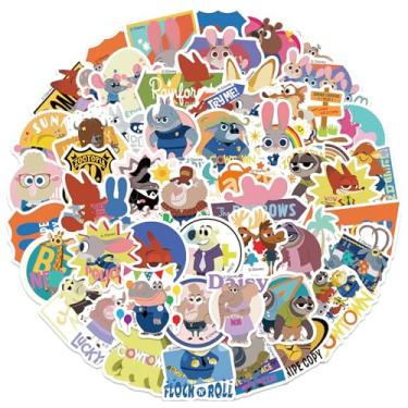 Imagem de Adesivos Zootopia para garrafas de água 50 peças adesivos bonitos, à prova d'água, bonitos e modernos, adequados para copos, telefones, bicicletas, guitarras, malas, piano, skate.