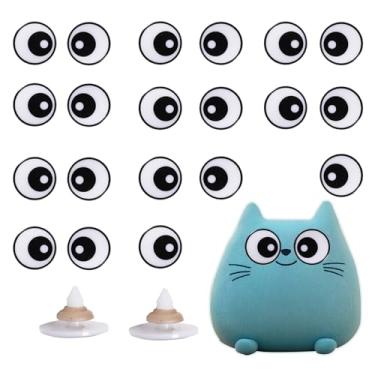 Imagem de 92 peças 24 mm grande preto branco plástico segurança olhos artesanato segurança olhos com arruelas para Amigurumi crochê bichos de pelúcia crochê boneca fazer crochê