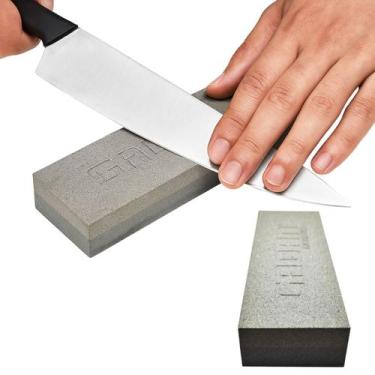 Imagem de Pedra Dupla Face Afiar Amolar Facas Facões Tesoura 15cm 1 Un - Gadan