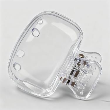 Imagem de 2 protetores de escova de dentes com clipe - mantém fresco, serve na maioria das escovas de dentes manuais e elétricas (verde/azul)