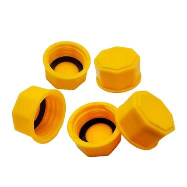 Imagem de Substituição da tampa da lata de gás, 5 peças de tampas de rosca grossa para latas de gasolina de 1/2/3/5 galão, tampas de tanque de gás de plástico durável com vedação aprimorada para melhor proteção