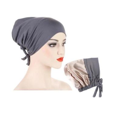 Imagem de Boné Hijab de Cetim Modal Dupla Camada - Turbante Muçulmano para Mulhe