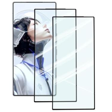Imagem de Guizzcg Pacote com 2 protetores de tela para Red Magic 11 Pro/11 Pro+, 2 protetores de tela de vidro temperado, compatível com capas, resistente a arranhões, transparente, preto transparente